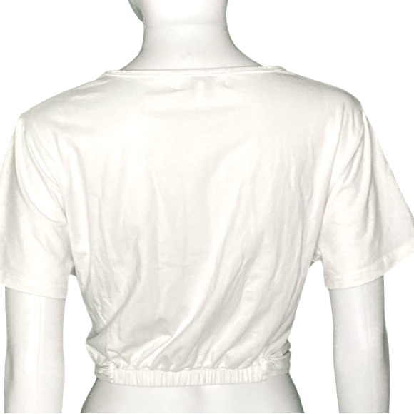 Society Addict Yana White Cropped T-Shirt - Sz L - Picture 3 of 6